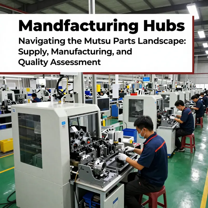 Infographic depicting the landscape of Mitsubishi parts supply chains and product categories.