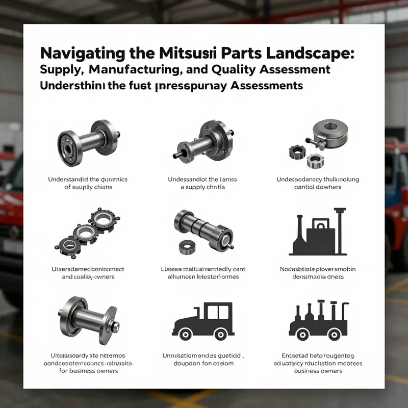 A visual summary graphic of Mitsu parts supply chains, manufacturing hubs, and quality assessment insights.
