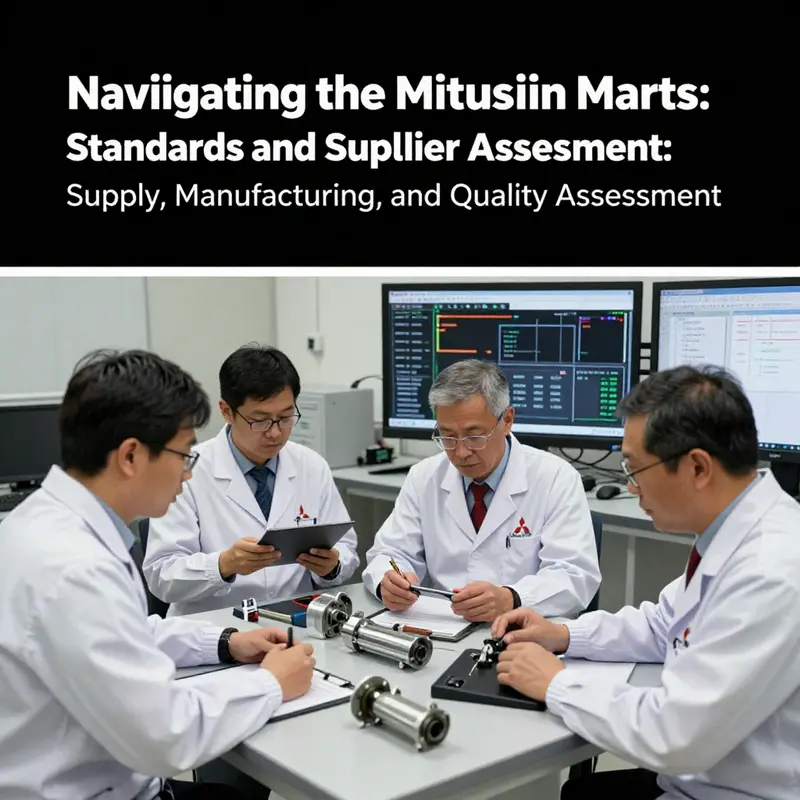 Infographic depicting the landscape of Mitsubishi parts supply chains and product categories.