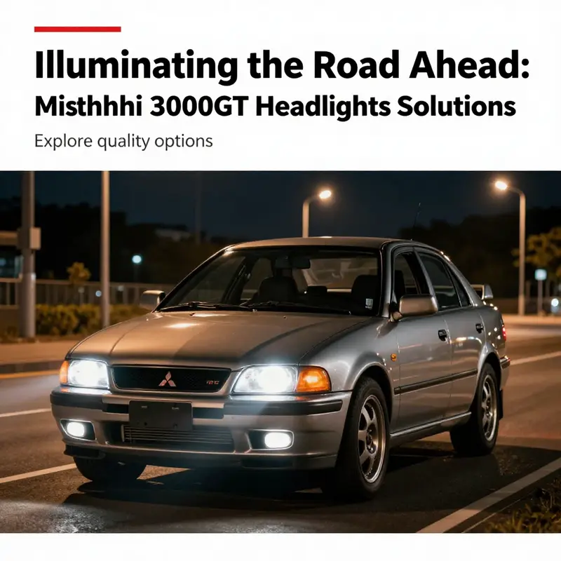 Nighttime image of a Mitsubishi 3000GT showcasing its illuminated headlights in a dynamic scene.