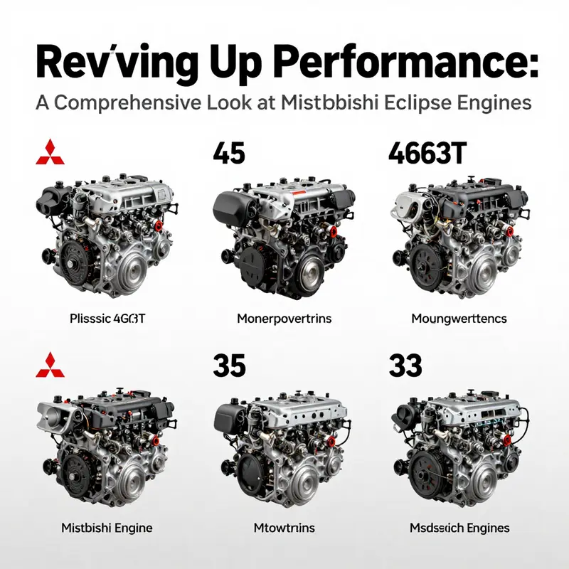 Infographic showing the evolution of Mitsubishi Eclipse engines.