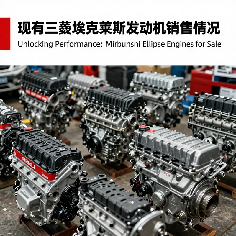 A collection of Mitsubishi Eclipse engines available for sale, representing various years and models.