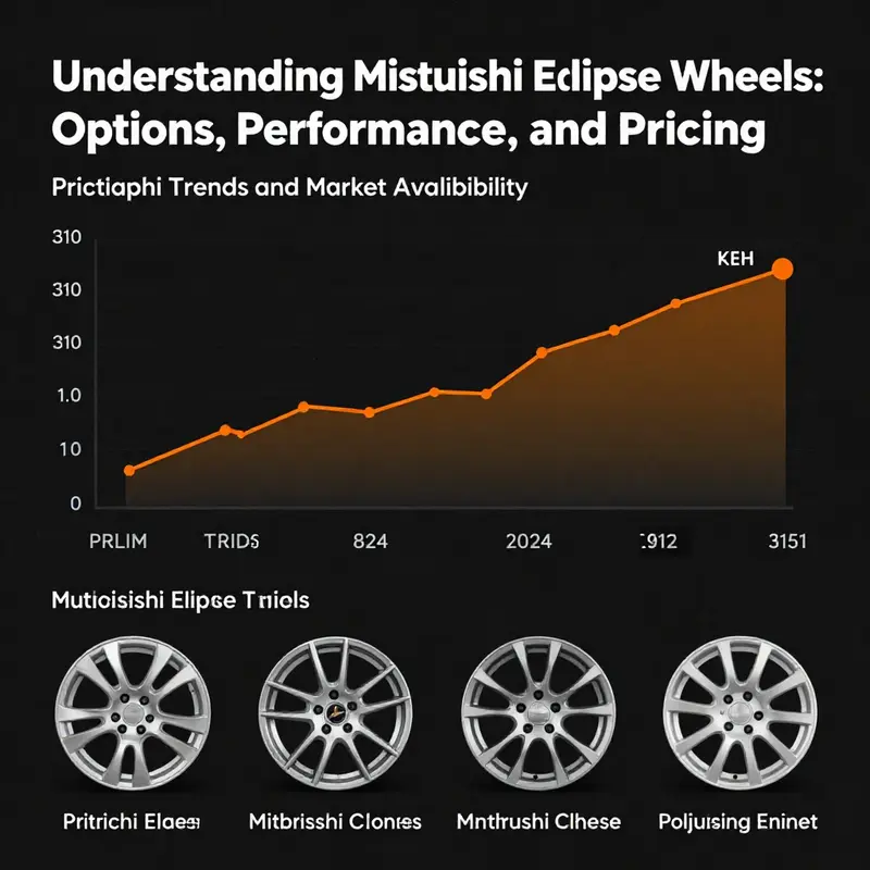 A variety of Mitsubishi Eclipse wheels showcasing different types and options available for customization.