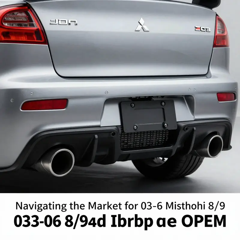 Detailed specifications of the OEM rear bumper for Mitsubishi Evolution 8/9 highlight its quality and design intricacies.