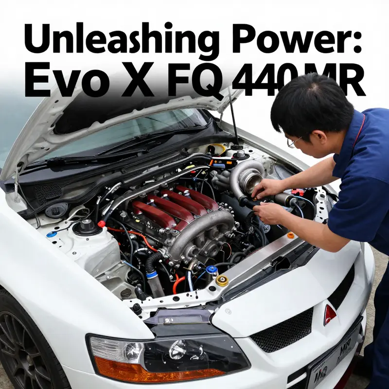 The Mitsubishi Evo X FQ 440 MR demonstrating its outstanding performance capabilities on the track.