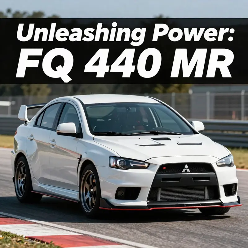 The Mitsubishi Evo X FQ 440 MR demonstrating its outstanding performance capabilities on the track.