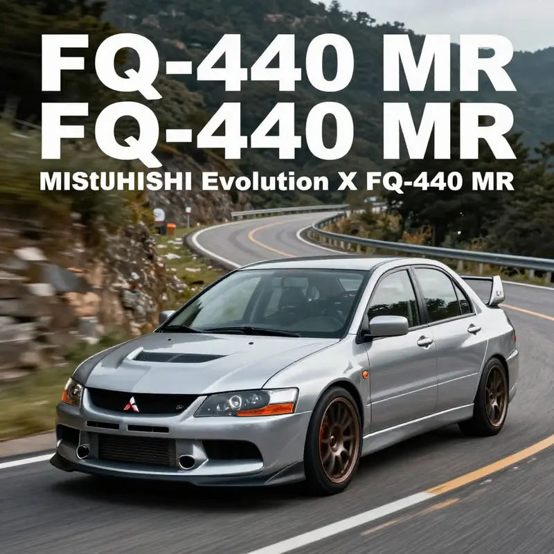 The Mitsubishi Evolution X FQ-440 MR demonstrating its impressive performance on a scenic road.