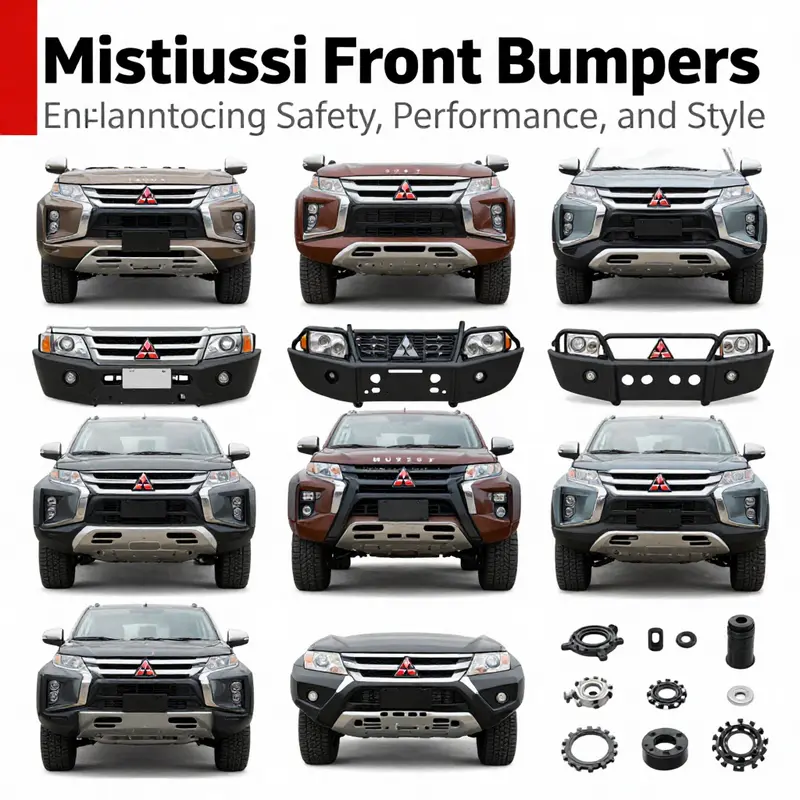 A comparison of different types of Mitsubishi front bumpers, perfect for assessing suitability for various applications.