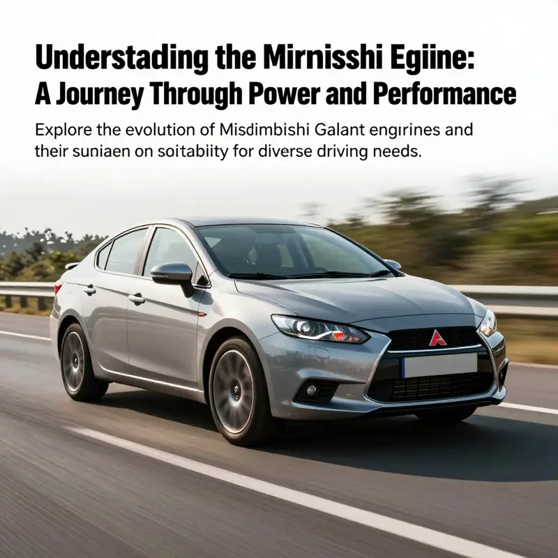 A Mitsubishi Galant driving on a highway, representing its combination of elegance and efficient performance.