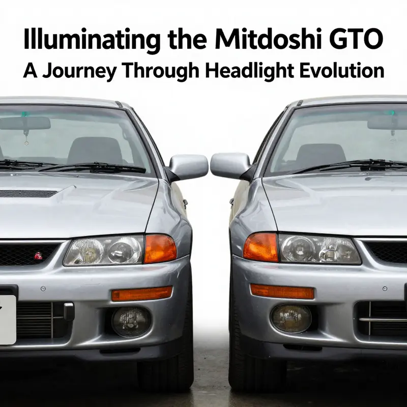 The transformation of Mitsubishi GTO headlights from the iconic pop-up style to a modern fixed design.