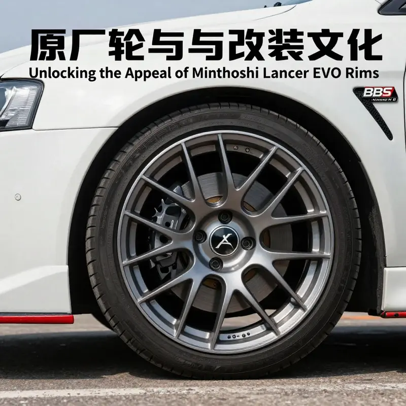Close-up view of a Mitsubishi Lancer EVO X with BBS 18-inch rims, highlighting performance and aesthetic appeal.