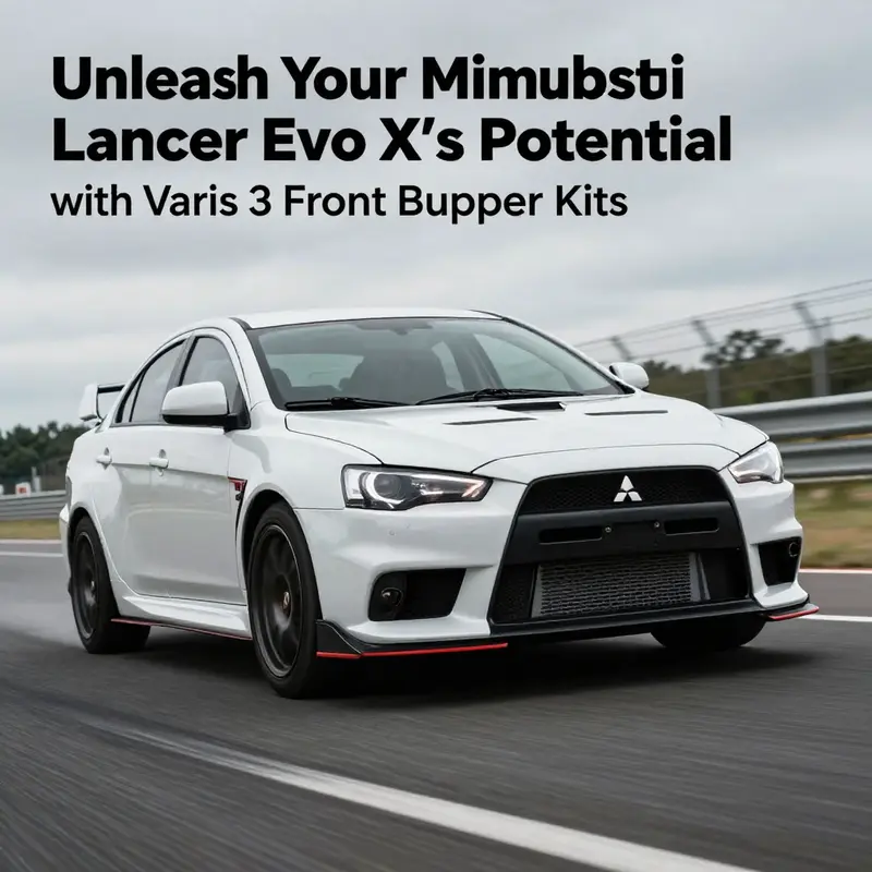 The Varis V3 bumper enhances the aggressive stance of the Mitsubishi Lancer Evo X.