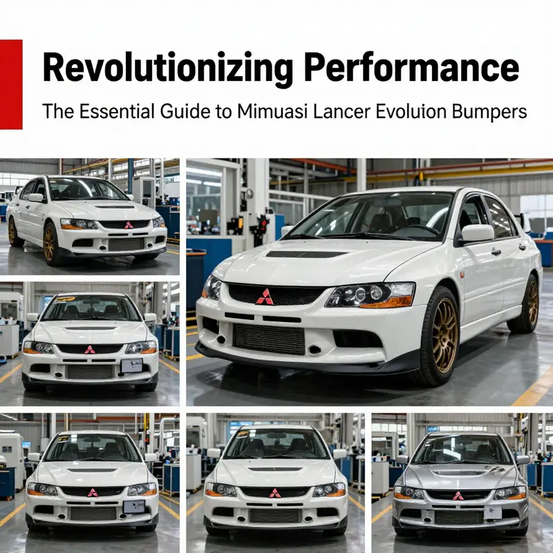 Front view of a Mitsubishi Lancer Evolution illustrating the intricacies of its performance-enhancing bumper design.