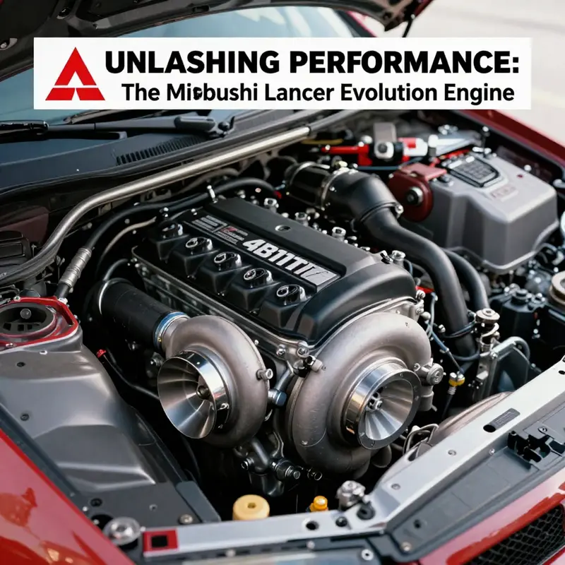 The 4B11T engine showcasing its intricate design and specifications.