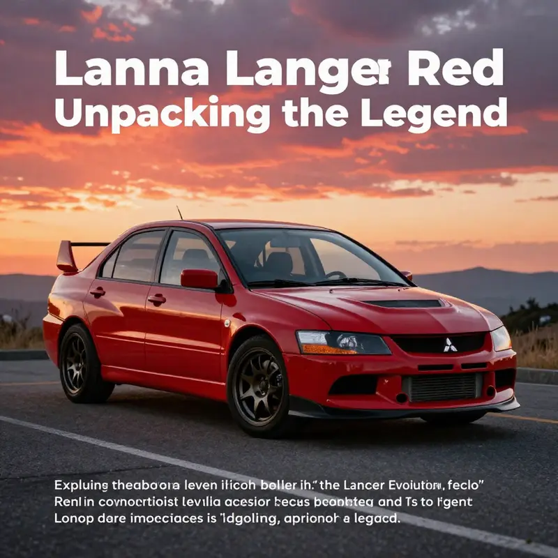 A red Mitsubishi Lancer Evolution against a sunset, symbolizing its enduring legacy in the automotive cultures.
