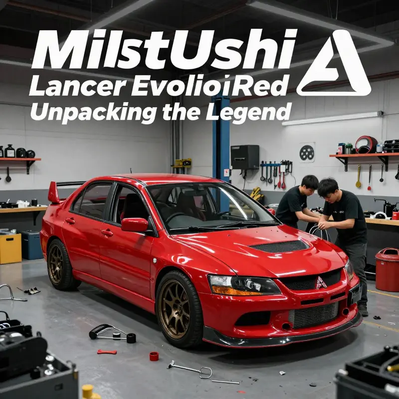 Vibrant red Mitsubishi Lancer Evolution showcasing the unique color options available in its series.
