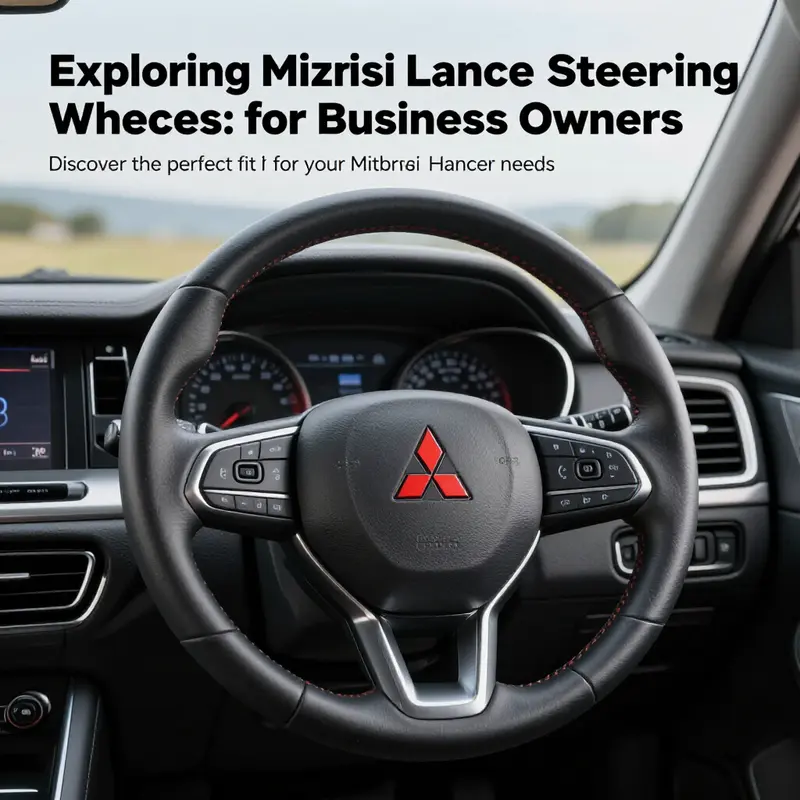 A close-up of a Mitsubishi Lancer steering wheel highlighting its ergonomic design and luxury materials.