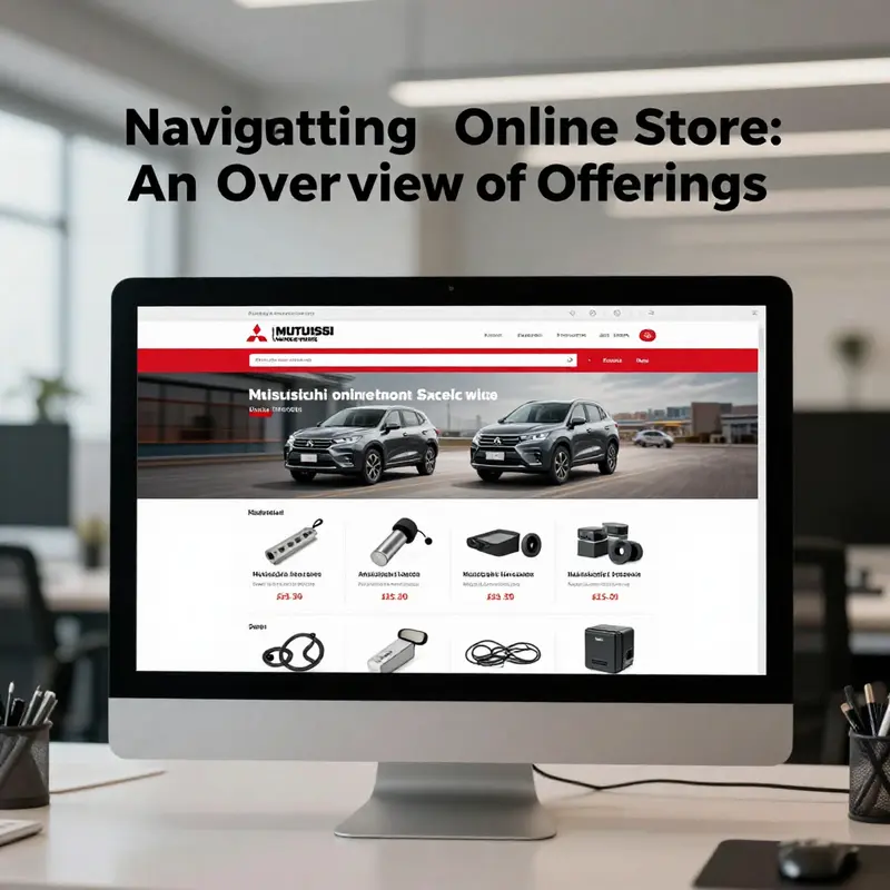 A glimpse of the Mitsubishi online store highlighting product categories.