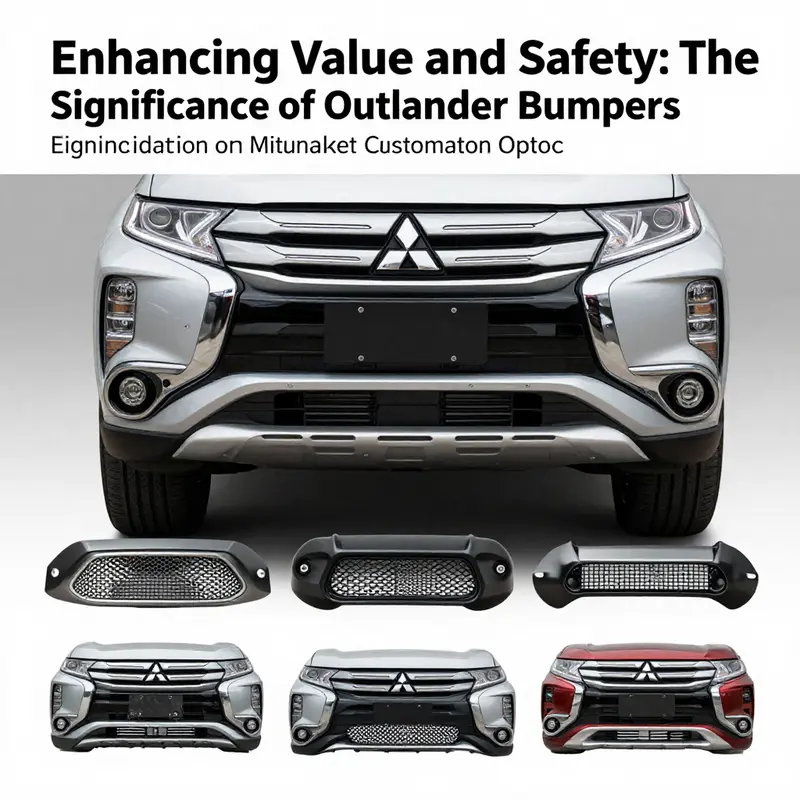 The sophisticated design elements of the Mitsubishi Outlander bumper, showcasing both aesthetics and functionality.