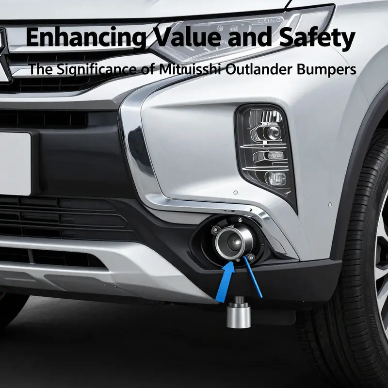 The sophisticated design elements of the Mitsubishi Outlander bumper, showcasing both aesthetics and functionality.