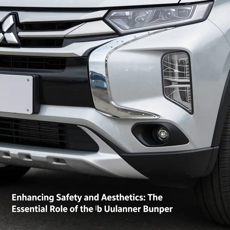 Detailing the structural and material characteristics of the Mitsubishi Outlander bumper.