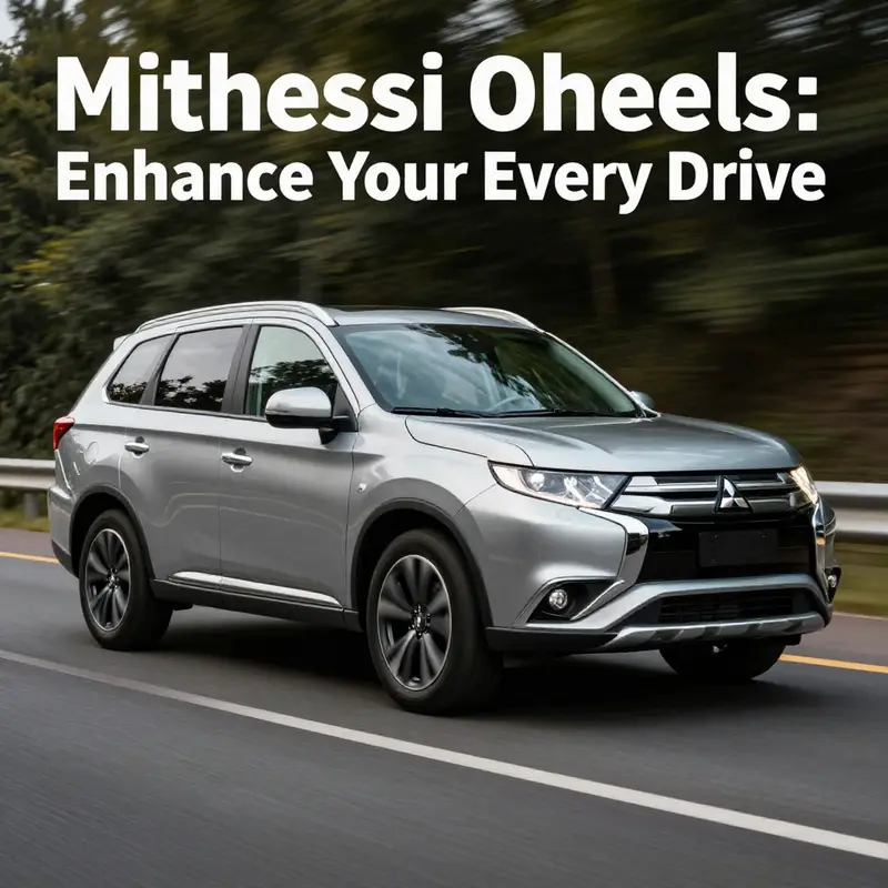 A Mitsubishi Outlander in motion, highlighting its stylish wheels and design, demonstrating both aesthetics and performance.