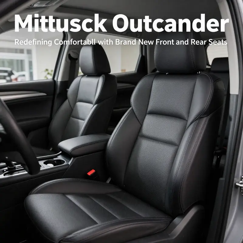 The Mitsubishi Outlander’s front seats with advanced lumbar support and stylish synthetic leather.