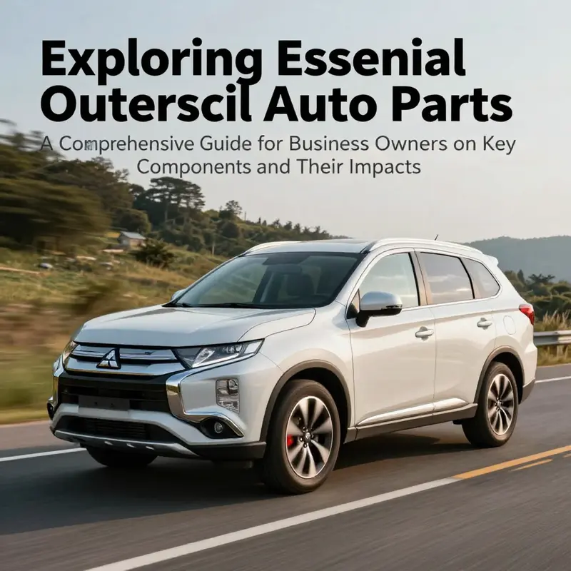 A Mitsubishi Outlander driving on a scenic route, symbolizing the performance supported by quality auto parts.