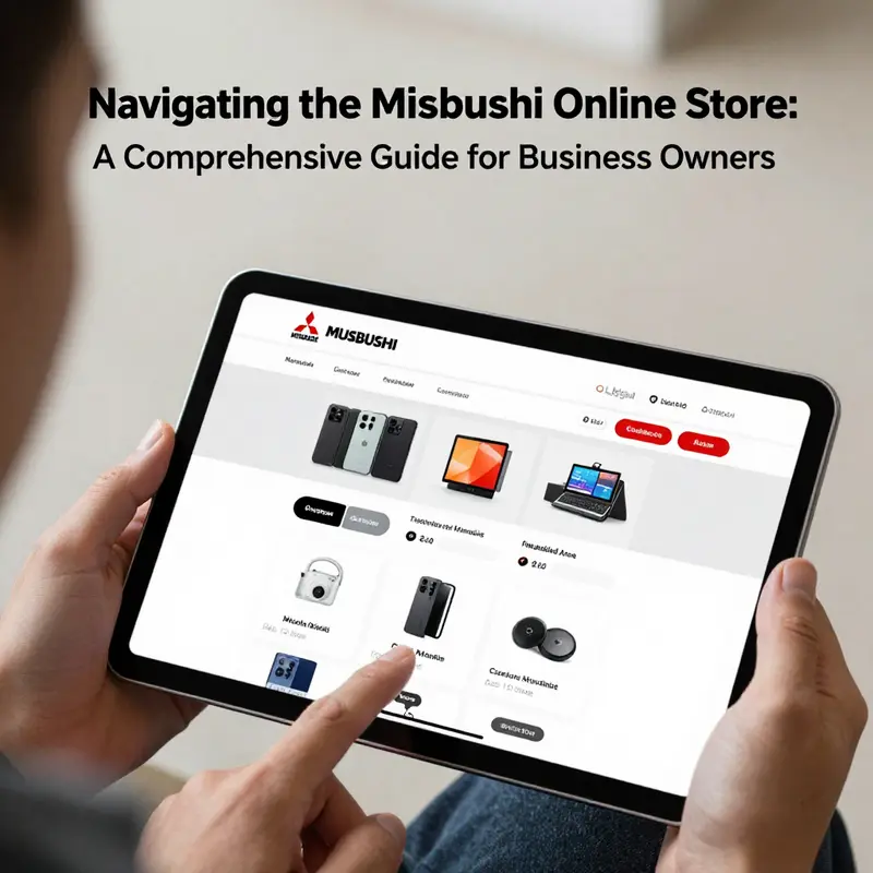 A glimpse of the Mitsubishi online store highlighting product categories.