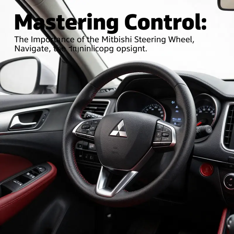 Modern Mitsubishi vehicle interior displaying steering wheel and dashboard with innovative designs.