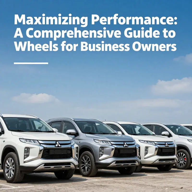 Diverse Mitsubishi vehicles lined up with distinct wheel types, highlighting their versatility in design and application.