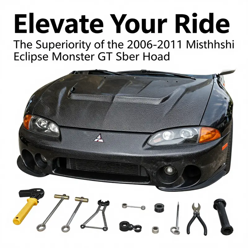 Highlighting the intricate design and premium quality of the Monster GT Style Carbon Fiber Hood.