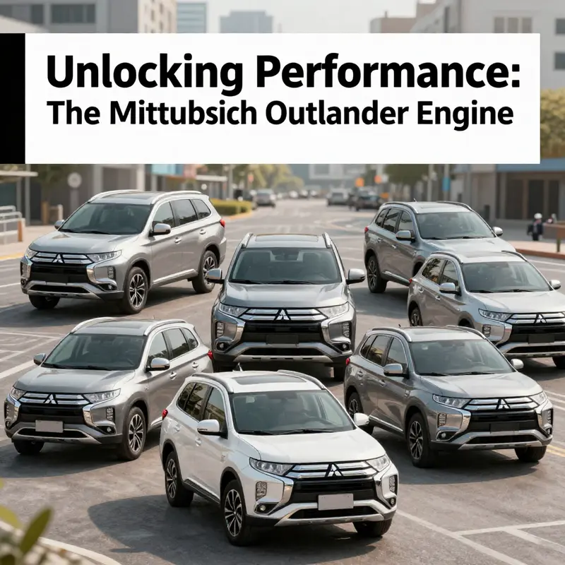 Detailed view of the Mitsubishi Outlander engine highlighting its specifications and performance features.
