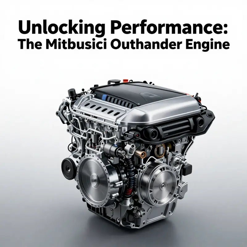 Detailed view of the Mitsubishi Outlander engine highlighting its specifications and performance features.