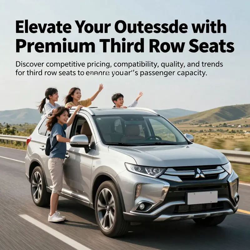 A Mitsubishi Outlander parked during a family road trip, highlighting the functionality of its third row seating.