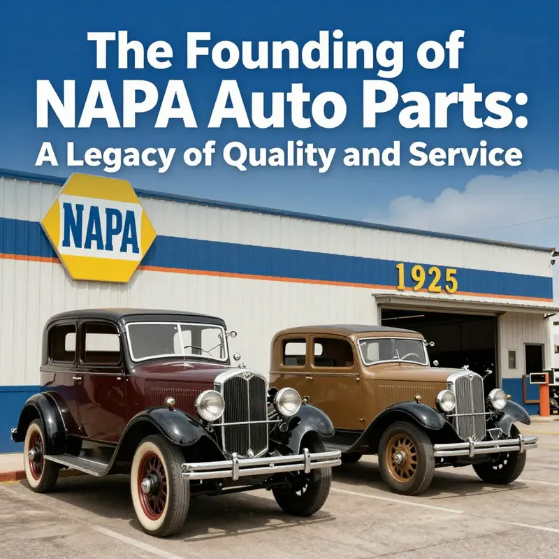 A cover image depicting the evolution of NAPA Auto Parts from its founding in 1925 to its present-day influence.