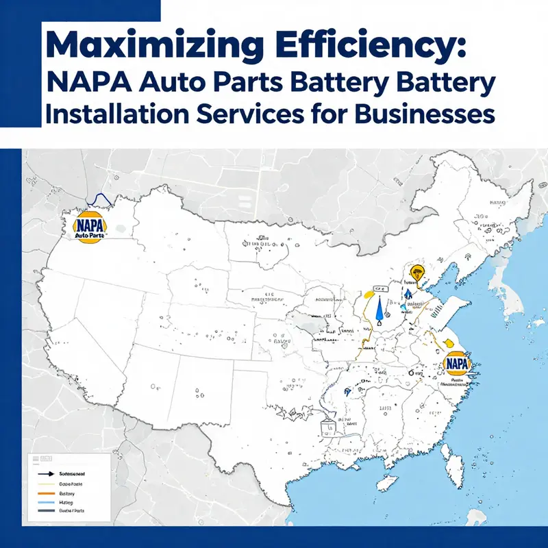 Map showcasing NAPA Auto Parts locations where battery installation services are available.