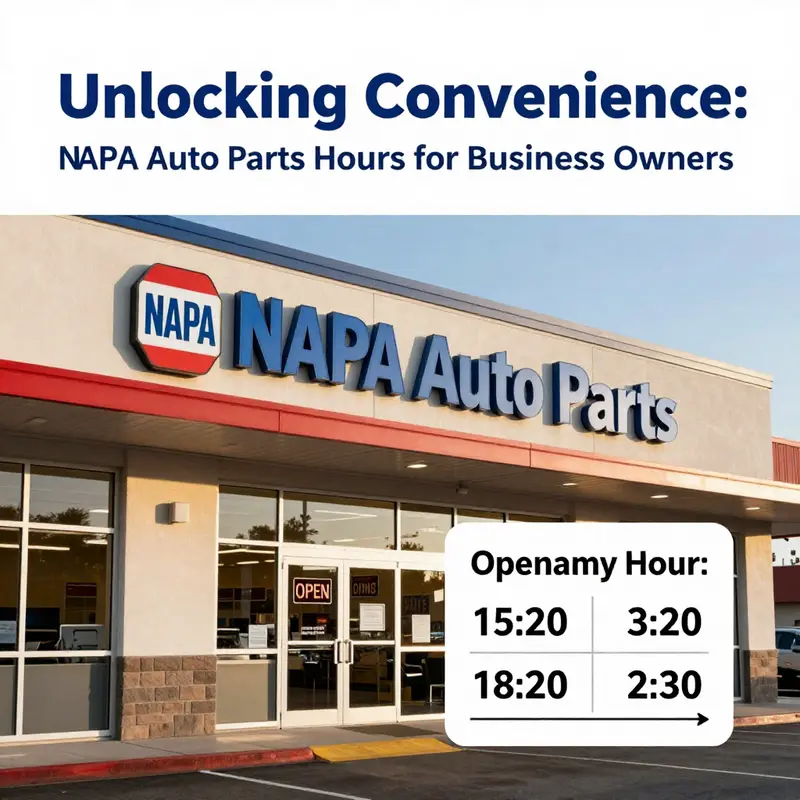 Exterior view of a NAPA Auto Parts store showing its standard operating hours.