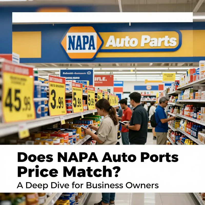 Customers engaged in comparing NAPA Auto Parts prices in a retail setting.