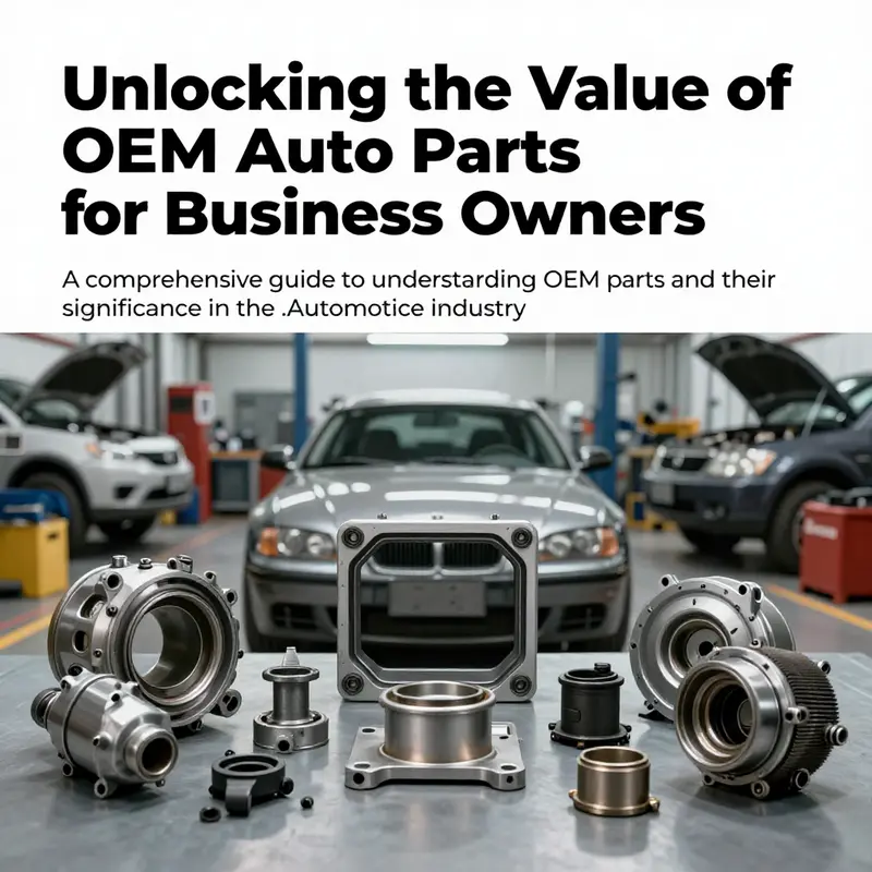An overview image of different OEM auto parts in a modern workshop, showcasing their importance in vehicle maintenance.