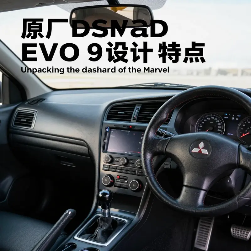 The streamlined design of the EVO 9’s OEM dashboard emphasizes functionality and performance.