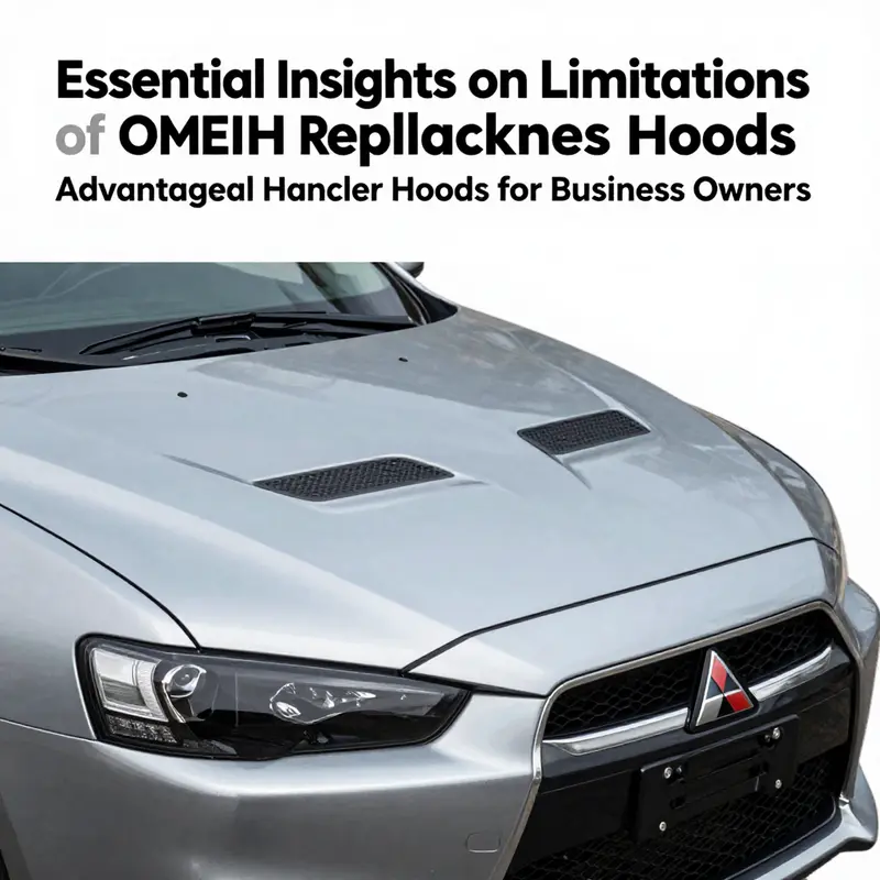 A visual representation of various hood types available for the Mitsubishi Lancer.