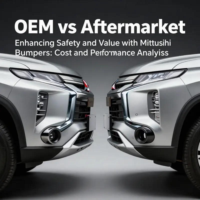 A close-up view of a Mitsubishi Outlander bumper, showcasing its design elements vital for safety and performance.