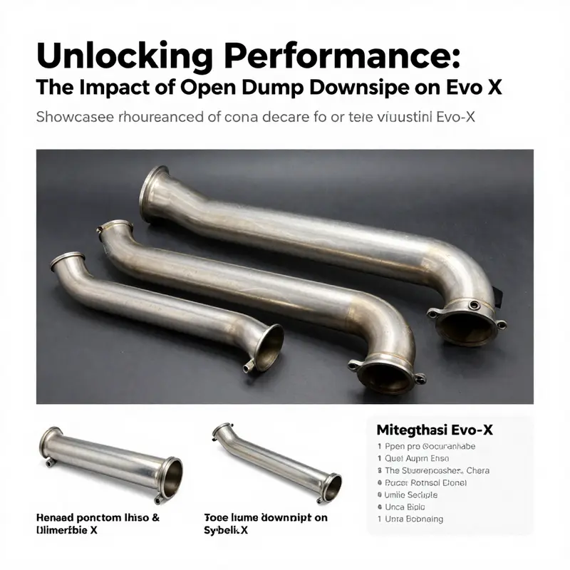 An open dump downpipe enhances exhaust flow for the Evo X.
