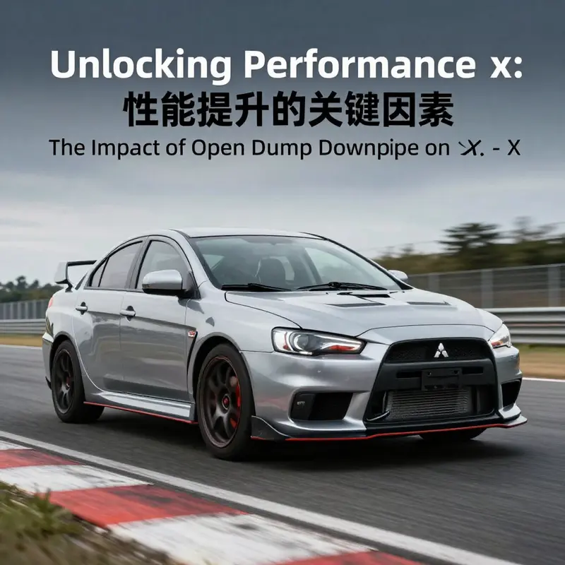 An open dump downpipe enhances exhaust flow for the Evo X.