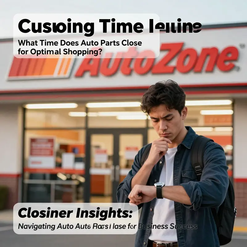 Illustration of AutoZone store fronts across various states highlighting their unique closing times.