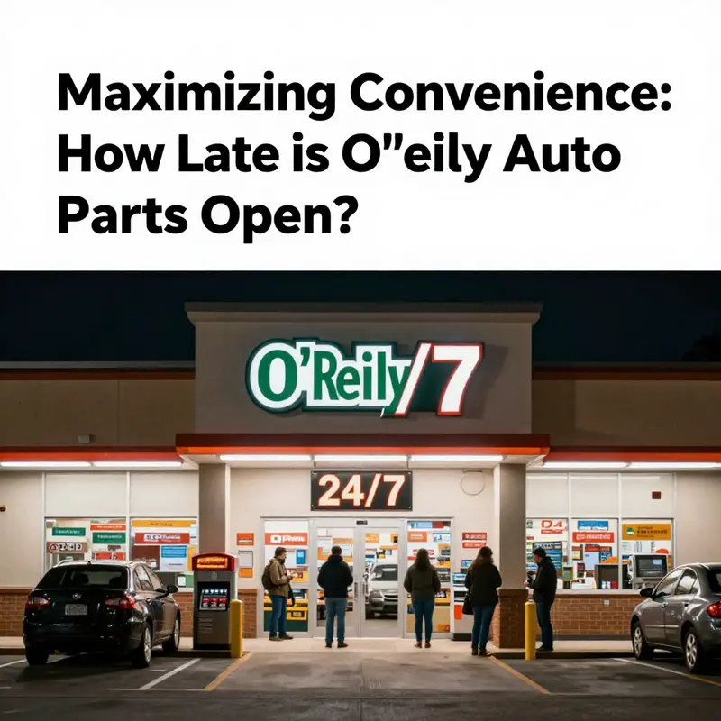 O’Reilly Auto Parts late evening accessibility for customers.