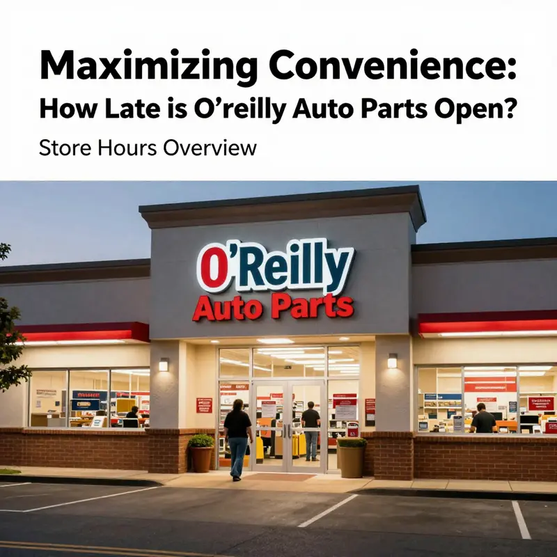 O’Reilly Auto Parts late evening accessibility for customers.