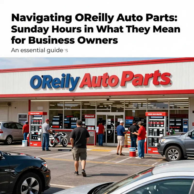 Interior view of an O'Reilly Auto Parts store on a Sunday, bustling with customers looking for automotive parts.