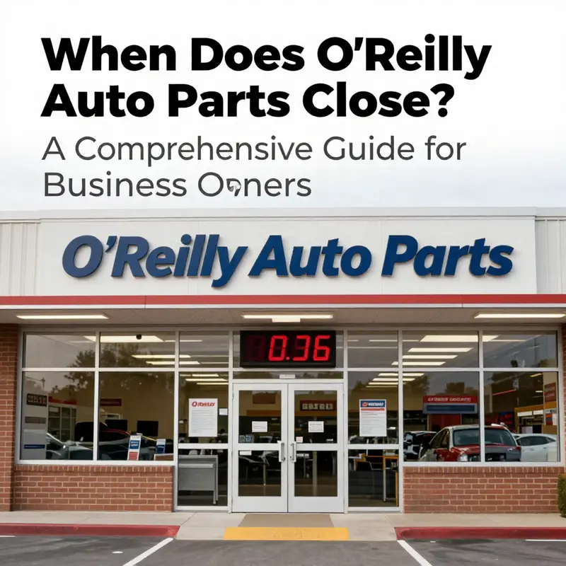 An O’Reilly Auto Parts location showcasing the variances in closing times.